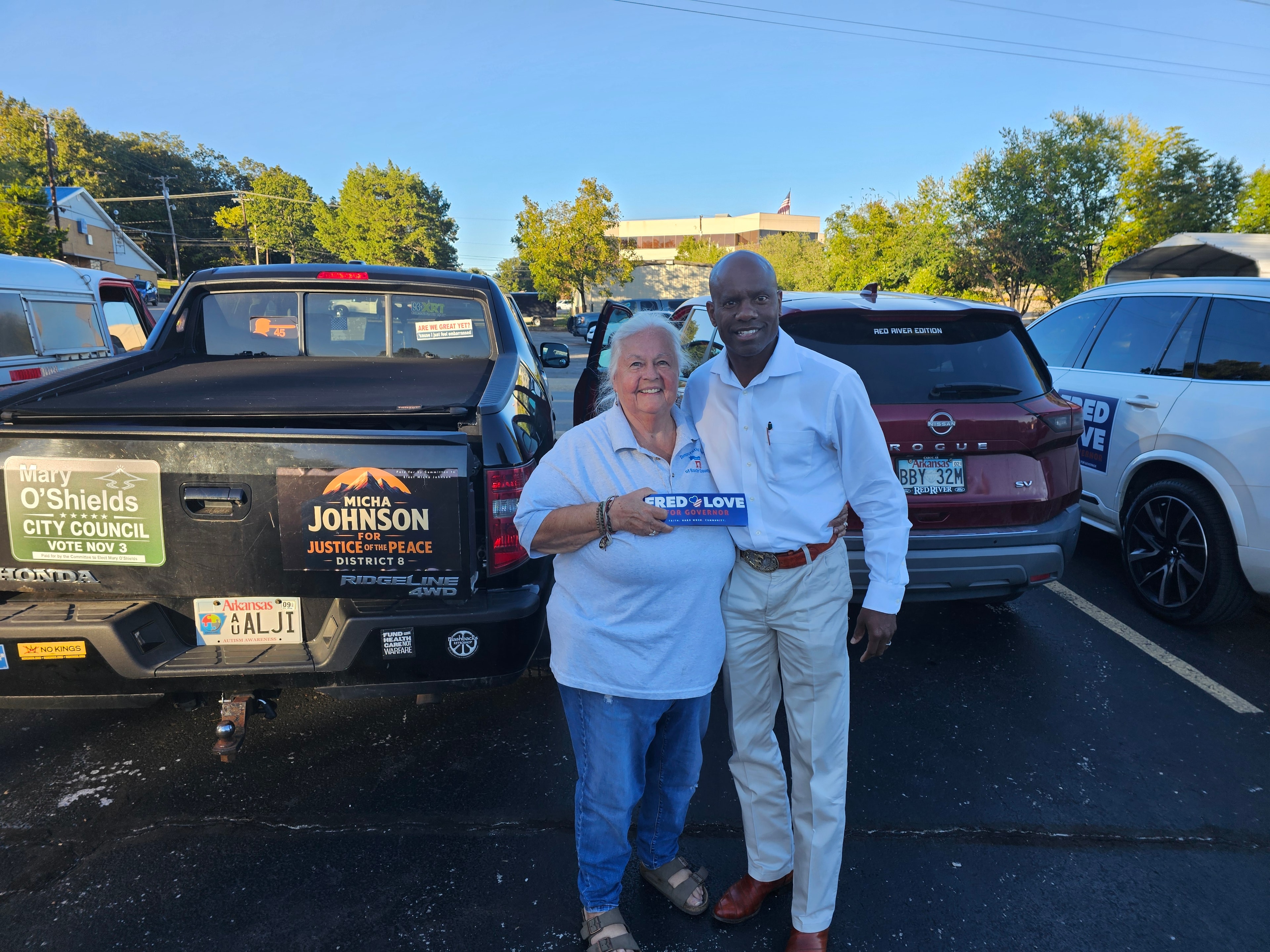 Micha Johnson on the campaign trail