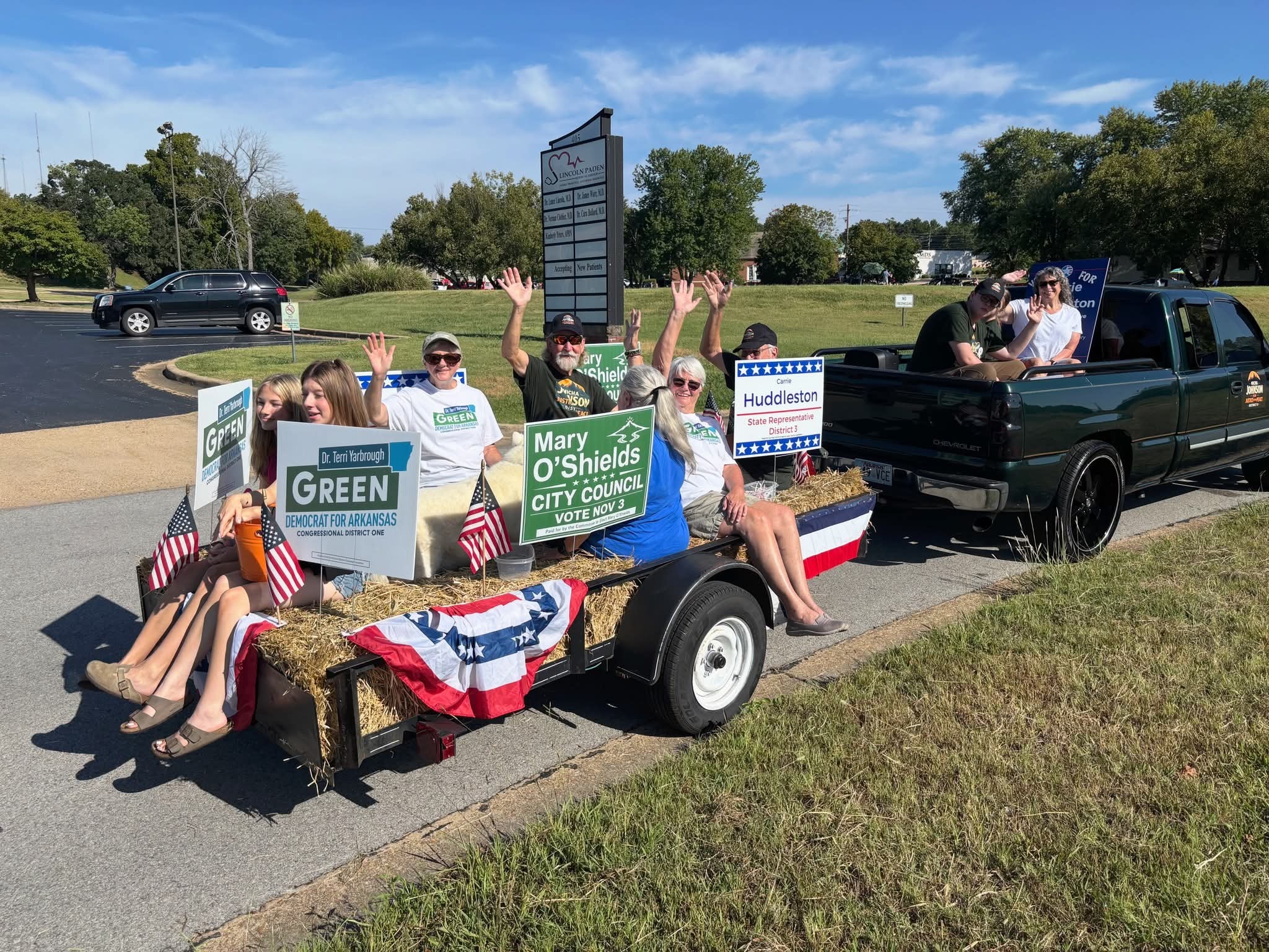 Micha Johnson with supporters